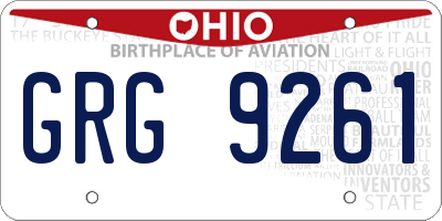 OH license plate GRG9261