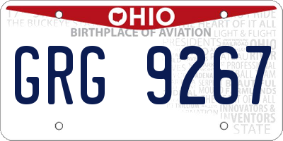 OH license plate GRG9267