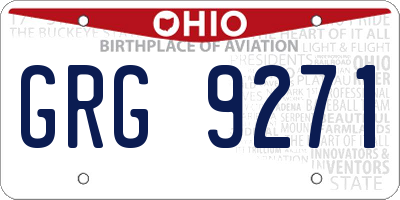 OH license plate GRG9271