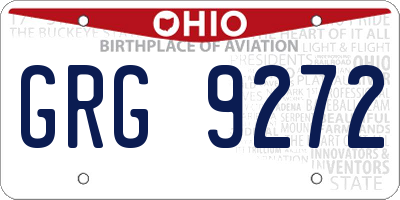 OH license plate GRG9272