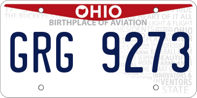 OH license plate GRG9273