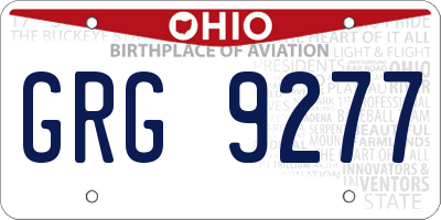 OH license plate GRG9277