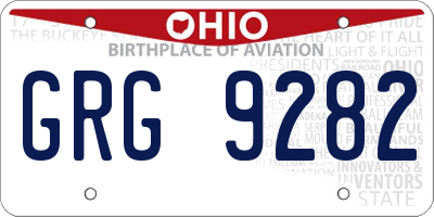 OH license plate GRG9282