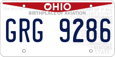 OH license plate GRG9286