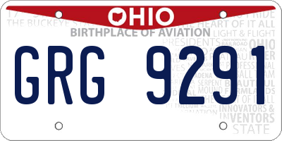 OH license plate GRG9291