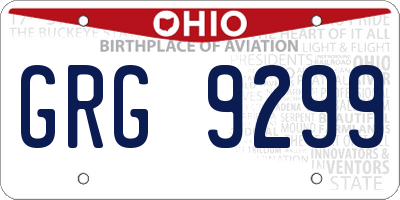 OH license plate GRG9299