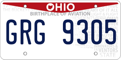 OH license plate GRG9305