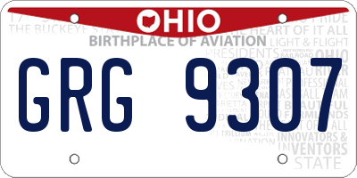 OH license plate GRG9307