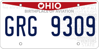 OH license plate GRG9309