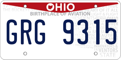OH license plate GRG9315
