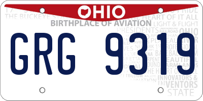 OH license plate GRG9319