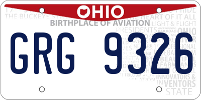 OH license plate GRG9326