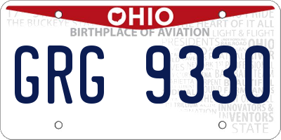 OH license plate GRG9330
