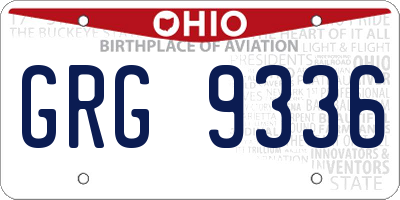 OH license plate GRG9336
