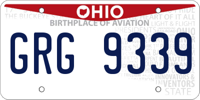 OH license plate GRG9339