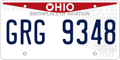 OH license plate GRG9348