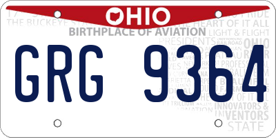 OH license plate GRG9364