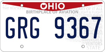 OH license plate GRG9367