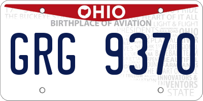 OH license plate GRG9370