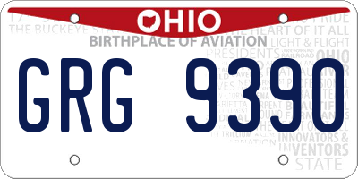 OH license plate GRG9390