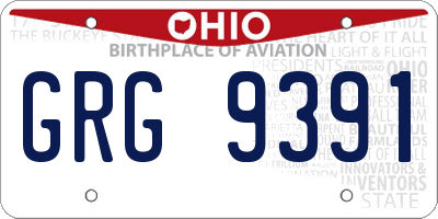 OH license plate GRG9391