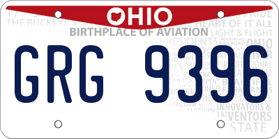 OH license plate GRG9396