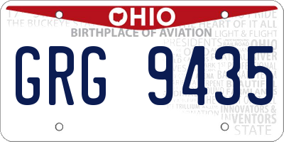 OH license plate GRG9435
