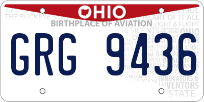 OH license plate GRG9436