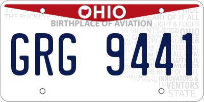 OH license plate GRG9441