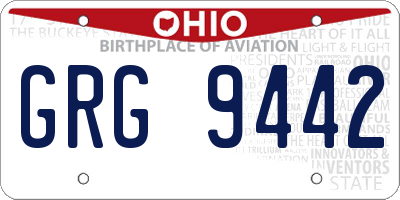 OH license plate GRG9442