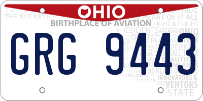 OH license plate GRG9443