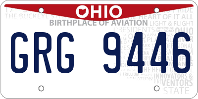 OH license plate GRG9446