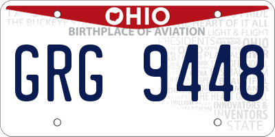OH license plate GRG9448
