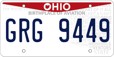 OH license plate GRG9449