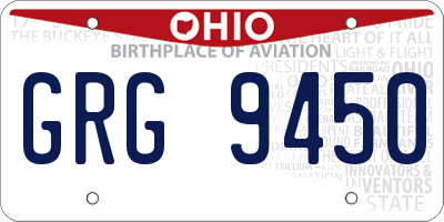 OH license plate GRG9450