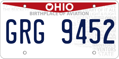 OH license plate GRG9452