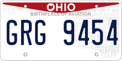 OH license plate GRG9454