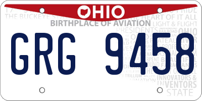 OH license plate GRG9458