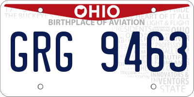 OH license plate GRG9463