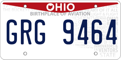 OH license plate GRG9464