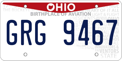 OH license plate GRG9467