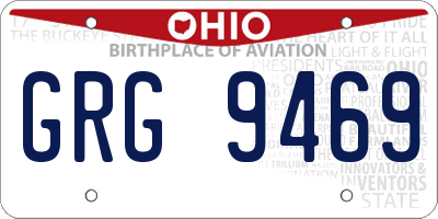 OH license plate GRG9469