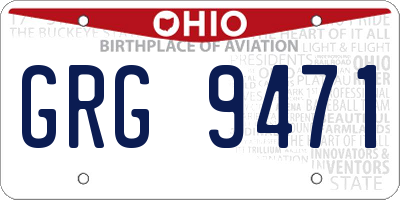 OH license plate GRG9471