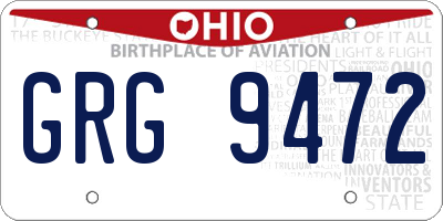 OH license plate GRG9472