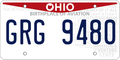 OH license plate GRG9480