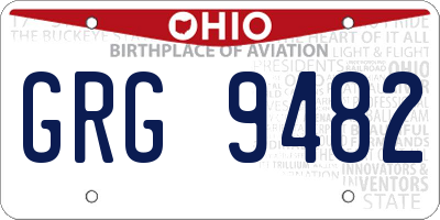 OH license plate GRG9482