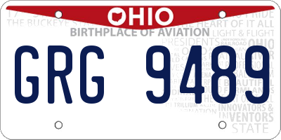 OH license plate GRG9489