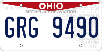OH license plate GRG9490