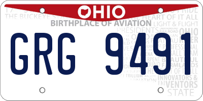 OH license plate GRG9491
