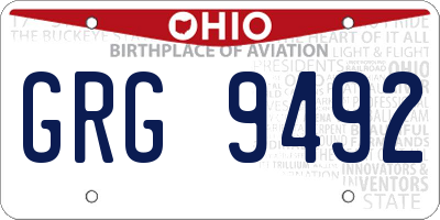 OH license plate GRG9492